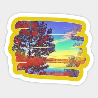 lake in colour Sticker